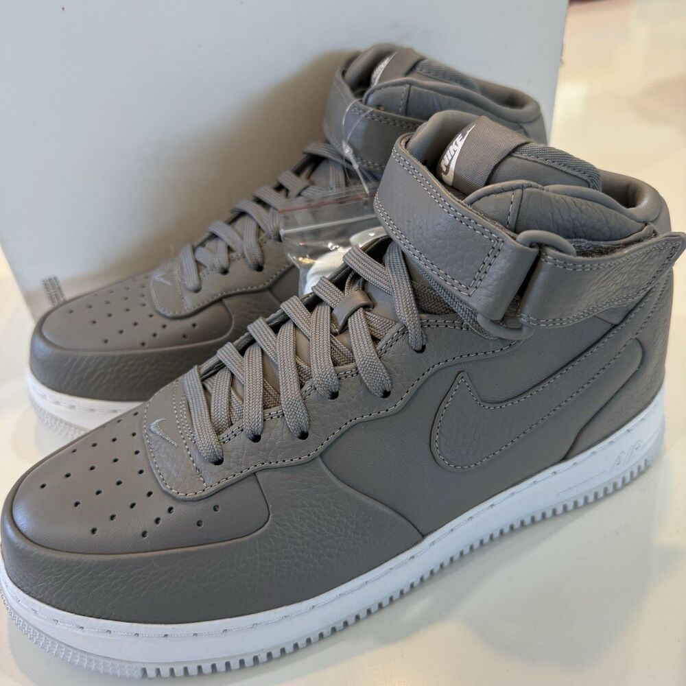 Nike Lab Air Force 1 Mid Mens Size 9.5 Light Charcoal Gray 819677-001 NEW